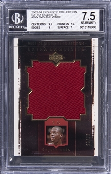 2003-04 UD "Exquisite Collection" Extra Exquisite #DW Dwyane Wade Game Used Jersey Rookie Card (#23/75) – BGS NM+ 7.5